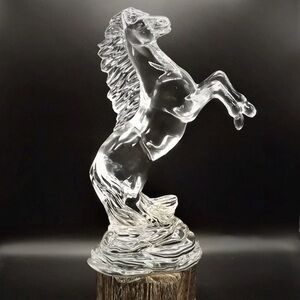 Vintage Waterford Crystal Rearing Horse Figurine – Fred Curtis Ireland 9.5”